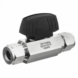 USA SEALING ZUSA-VLV-85 Ball Valve, 1/4 Inch Pipe, 1/4 Inch Tube, 1, 500 PSI CWP, -65-300 Deg F | CU7FQE 56DK36