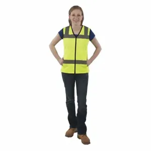 UTILITY PRO UHV662-S Ladies Class 2 Polyester Vest, Hi Vis, S, Ansi Class 2, S, Lime, Solid Nylon, Zipper | CU7PXU 132C63