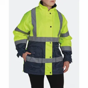 UTILITY PRO UHV664-L Ladies Jacket, Blue/Yellow, Zipper, Thigh Length | CU7PWR 12M667