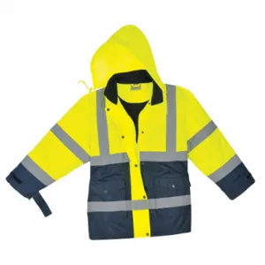 UTILITY PRO UHV664-XL Ladies Jacket, Blue/Yellow, Zipper, Thigh Length, 33 1/3 Inch Length | CU7PWT 12M668