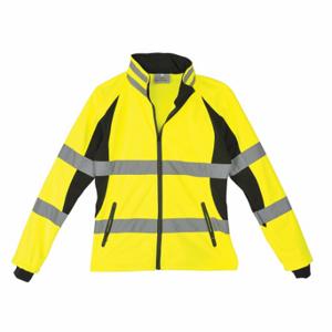 UTILITY PRO UHV668-M Ladies Jacket, Black/Yellow, Zipper, 2 Pockets, Attached Hood, Polymide/PTFE, Hip Length | CU7PWH 12M676