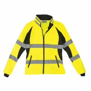 UTILITY PRO UHV668-XL Ladies Jacket, Black/Yellow, Zipper, Attached Hood, Hip Length, Yellow | CU7PWE 12M678