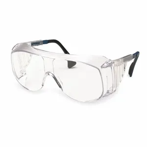 UVEX BY HONEYWELL S0112 Safety Glass, Anti-Scratch, Full-Frame, Clear, Clear, Black, M Size, Unisex | CJ3FQP 6T359