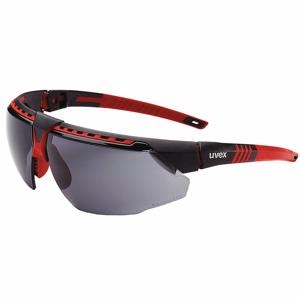 UVEX BY HONEYWELL S2861HS Safety Glass, Anti-Fog /Anti-Scratch, Brow Foam Lining, Wraparound Frame, Gray, Red | CJ3FQE 401Y34