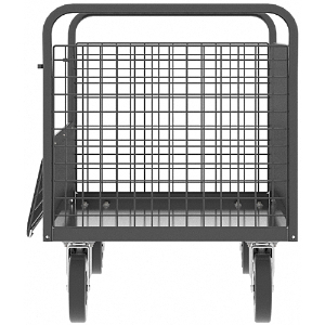 VALLEY CRAFT F80126VCBL Cage Cart, 4 Sided, 1600 lbs Capacity, 24 Inch Base, Gray, 52 x 24 x 37 Inch Size | CJ6TJQ