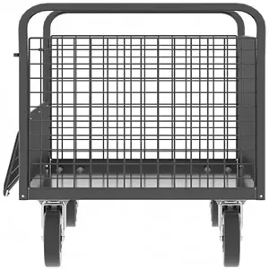 VALLEY CRAFT F80126VCBL Cage Cart, 4 Sided, 1600 lbs Capacity, 24 Inch Base, Gray, 52 x 24 x 37 Inch Size | CJ6TJQ