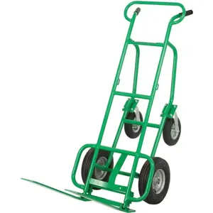 VALLEY CRAFT F80233C7 Big Green Hand Truck, 600 Lb Load Cap., 4 Wheels | AJ8FTC