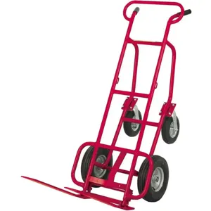 VALLEY CRAFT F80233R6 Big Red Hand Truck, 600 Lb Load Cap., 4 Wheels | AJ8FTD