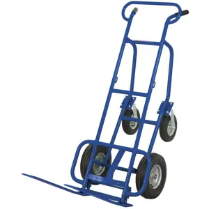 VALLEY CRAFT F80233U5 Big Blue Hand Truck, 600 Lb Load Cap., 4 Wheels | AJ8FTE