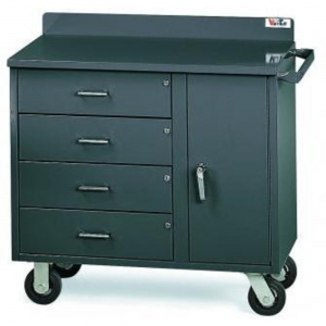 VALLEY CRAFT F81835A6 Portable Cabinet Compartment, 36 Width, 4 Drawers, 800 Lbs Load Cap. | AJ8FUD