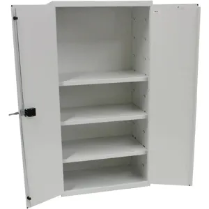 VALLEY CRAFT F85877W2 Electronic Locking Cabinet, 3 Shelves, White, 48 X 24 X 72 Size | AJ8FZT