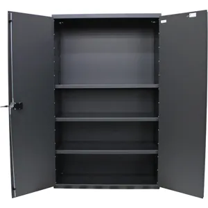 VALLEY CRAFT F85875A0 Electronic Locking Cabinet, 3 Shelves, Smoke Gray, 36 X 24 X 72 Size | AJ8FZM