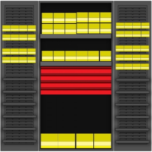 VALLEY CRAFT F88125A4 Utility Drawer Cabinet, 14 Shelves And 58 Bins, 800 Lb Load Cap. | AJ8GCW