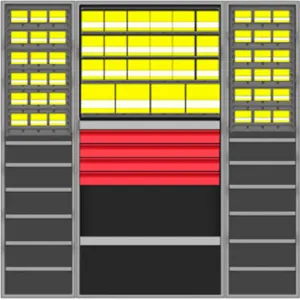 VALLEY CRAFT F88130A9 Utility Drawer Cabinet, 14 Shelves And 58 Bins, 800 Lbs Load Cap. | AJ8GDB