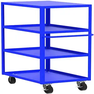 VALLEY CRAFT F89171BUPH 4 Shelf Utility Cart with Flush Top, 24 x 36 Inch Shelf, Blue, 24 x 41 x 56 Inch Size | CJ6TQU