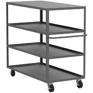 VALLEY CRAFT F89169GYMO 4 Shelf Utility Cart with Flush Top, 24 x 48 x 56 Inch Size, Gray, Mold On Caster | CJ6TRF