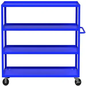 VALLEY CRAFT F89170BUPH 4 Shelf Utility Cart with Lip, 24 x 48 Inch Shelf, Blue, 24 x 53 x 56 Inch Size | CJ6TRA