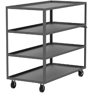 VALLEY CRAFT F89172GYPH 4 Shelf Utility Cart with Lip, 24 x 36 Inch Shelf, Gray, 24 x 41 x 56 Inch Size | CJ6TQK