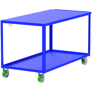 VALLEY CRAFT F89183BUMO 2 Shelf Utility Cart, Flush Top, 18 x 36 x 39 Inch Size, Blue, Mold On Caster | CJ6TKP