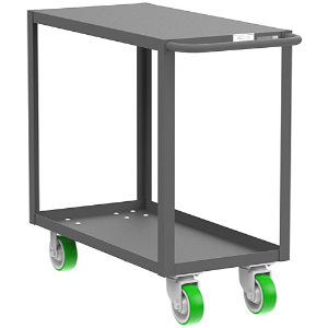 VALLEY CRAFT F89183GYPY 2 Shelf Utility Cart, 2000 lbs Capacity, 18 x 36 Inch Shelf, Gray, 18 x 41 x 36 Inch Size | CJ6TKL