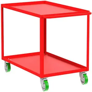 VALLEY CRAFT F89184RDPY 2 Shelf Utility Cart, 2000 lbs Capacity, 18 x 36 Inch Shelf, Red, 18 x 41 x 36 Inch Size | CJ6TKC