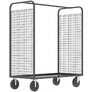 VALLEY CRAFT F89729VCGY Cage Cart, 2 Sided, 1600 lbs Capacity, With Shelf, Gray, 57 x 30 x 68 Inch Size | CJ6TJC