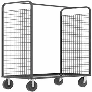 VALLEY CRAFT F89254VCGY Cage Cart, 2 Sided, 1600 lbs Capacity, No Shelf, Gray, 57 x 30 x 68 Inch Size | CJ6THZ