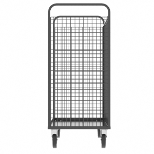 VALLEY CRAFT F89726VCGY Cage Cart, 3 Sided, With Shelf, 12 gauge Steel, 57 x 30 x 68 Inch Size, Gray | CJ6THN