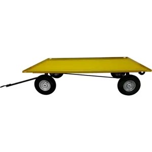 VALLEY CRAFT F89308YL Trailer, 48 X 72 Lip Up Deck, Pneumatic Wheel, Pin & Clevis, Yellow | AJ8GRM