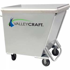 VALLEY CRAFT F89324 Construction Hopper, 750 lbs. Load Cap., White, Logo & HDPE Rub Strips | AJ8GPY