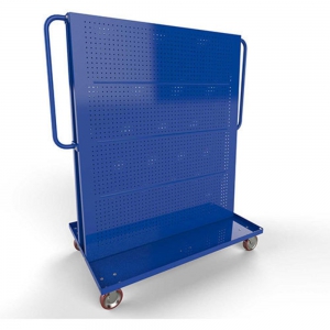 VALLEY CRAFT F89546B Mobile A Frame Cart, 48, 2 Round Pegboard Panel, Blue | AJ8GFG