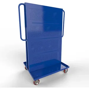 VALLEY CRAFT F89550B Mobile A Frame Cart, 36, 2 Round Peg Pegboard Panels, Blue | AJ8GFV