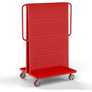 VALLEY CRAFT F89551R Mobile A Frame Cart, 36, 1 (Louver,Round) Peg Pegboard Panel, Red | AJ8GGB