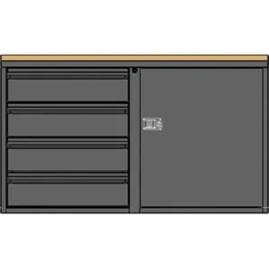 VALLEY CRAFT F89614GY Mobile Cabinet, 48, 1 Set Shelf Size( 6, 6, 6, 6) & Door, Smoke Gray | AJ8GJQ