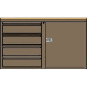 VALLEY CRAFT F89614TS Mobile Cabinet, 48, 1 Set Shelf Size( 6, 6, 6, 6) & Door, Tropic Sand | AJ8GJT