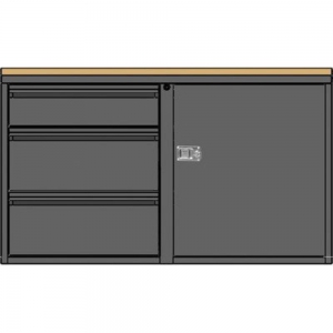 VALLEY CRAFT F89617GY Mobile Cabinet, 48, 1 Set Shelf Size( 6, 9, 9) & Door, Smoke Gray | AJ8GKA