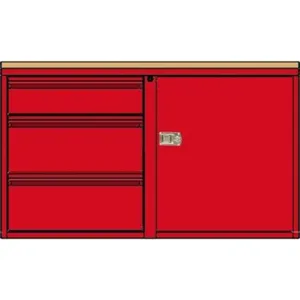 VALLEY CRAFT F89617RD Mobile Cabinet, 48, 1 Set Shelf Size( 6, 9, 9) & 1 Door, Red | AJ8GKB