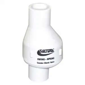 VALTERRA 200-05 Check Valve, Single Flow, Inline Spring Swing, PVC, 1/2 Inch Pipe/Tube Size, Slip x Slip | CU7QAN 35ZY58