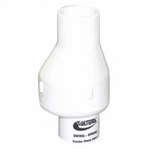 VALTERRA 200-07 Check Valve, Single Flow, Inline Spring Swing, PVC, 3/4 Inch Pipe/Tube Size, Slip x Slip | CU7QAY 35ZY60