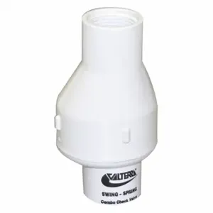 VALTERRA 200-07F Check Valve, Single Flow, Inline Spring Swing, PVC, 3/4 Inch Pipe/Tube Size, FNPT x FNPT | CU7QAV 35ZY61