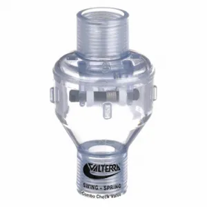 VALTERRA 200-C05F Check Valve, Single Flow, Inline Spring Swing, PVC, 1/2 Inch Pipe/Tube Size, FNPT x FNPT | CU7QAM 35ZY67