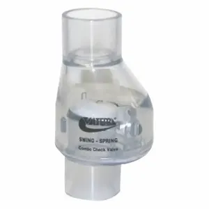 VALTERRA 200-C07 Check Valve, Single Flow, Inline Spring Swing, PVC, 3/4 Inch Pipe/Tube Size, Slip x Slip | CU7QAX 35ZY68