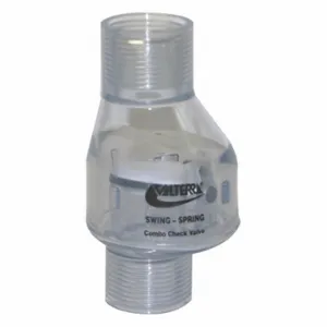 VALTERRA 200-C07F Check Valve, Single Flow, Inline Spring Swing, PVC, 3/4 Inch Pipe/Tube Size, FNPT x FNPT | CU7QAW 35ZY69