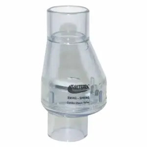 VALTERRA 200-C10 Check Valve, Single Flow, Inline Spring Swing, PVC, 1 Inch Pipe/Tube Size, Slip x Slip | CU7QAL 35ZY70