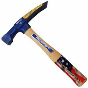 VAUGHAN BL16TC Bricklayers Hammer with Carbide Impregnated Tip, 16 oz, 11 Inch Length, Wood Handle | CP2EWN 799EG2