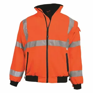 VEA VEA-421-ST-OR-3XL Hi-Vis Jacket, 3XL, Orange | CU7QLJ 307U65