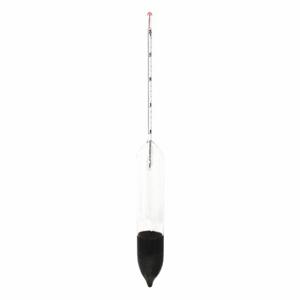 VEE GEE 6613-F Hydrometer, Alcohol Proof, 0.2% Scale Divisions, 0/20% Range, IRS Alcohol, Glass | CU7QPA 55EZ33