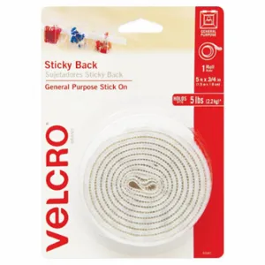 VELCRO 90087 Tape, Sticky Back, 3/4 Inch Size x 5 ft, White | CU7QVM 43WC87