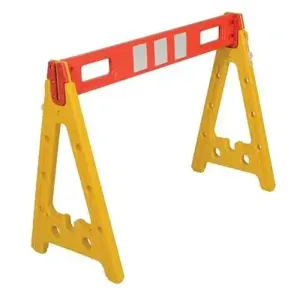 VESTIL AFB-44 Plastic A-Frame Barricade, 44-5/8 Inch x 19-1/2 Inch x 31-3/4 Inch Size, Yellow | AG7LCQ