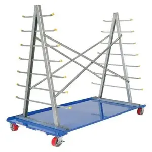 VESTIL AFSR-3672 A-frame Cart, with Storage Rack, 36 Inch Width x 72 Inch Length | AG7LCX